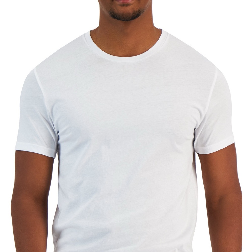 Alfani White Short Sleeve Crew Neck Tee